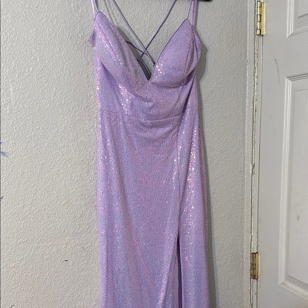Elegant Lavender Sequin Dress